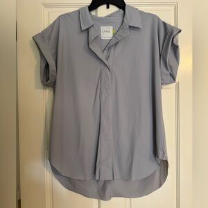 Lysse Women's Light Gray Blue Button Down Shirt